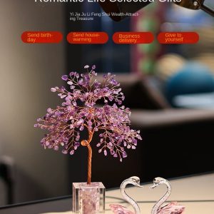 Amethyst Money Tree Money Tree Decorative Ornaments Light Luxury High-end Living Room TV Cabinet Housewarming Birthday Wedding Gift