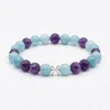 Pisces Zodiac Crystal Bracelet - Aquamarine & Amethyst