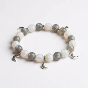 Moon Phase Crystal Bracelet - Moonstone & Labradorite
