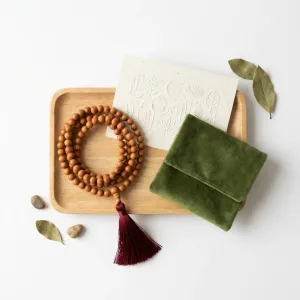 Meditation Starter Gift Set - Mala + Velvet Pouch + Guide Card