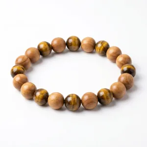 Sandalwood & Tiger Eye Mixed Bracelet - Nature Meets Power