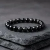 Natural Black Obsidian Crystal Bracelet - 8mm