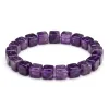 Natural Amethyst Square Bead Bracelet - 8mm