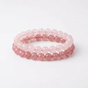 Love Intention Crystal Set - Rose Quartz & Strawberry Quartz