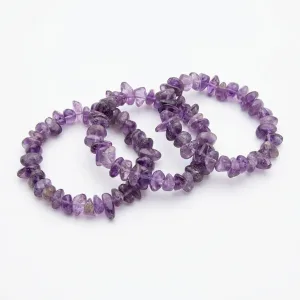 Raw Amethyst Crystal Chip Bracelet