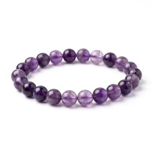 Natural Amethyst Crystal Bracelet - 8mm