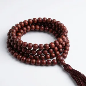 108 Bead Red Sandalwood Mala - Traditional Prayer Beads