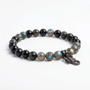 Scorpio Zodiac Crystal Bracelet - Obsidian & Labradorite