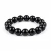 Natural Ebony Wood Bead Bracelet - 12mm Bold Men's