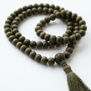 108 Bead Green Sandalwood Mala - Meditation Necklace