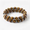 Tiger Eye Crystal & 925 Silver Bracelet - Men's Luxury