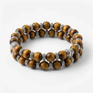 Tiger Eye Crystal & 925 Silver Bracelet - Men's Luxury