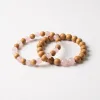 Couple's Bracelet Set - Sandalwood & Rose Quartz