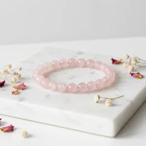 Natural Rose Quartz Crystal Bracelet - 8mm